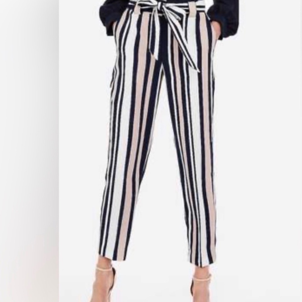 Express High Waisted Stripe Trousers Pants
